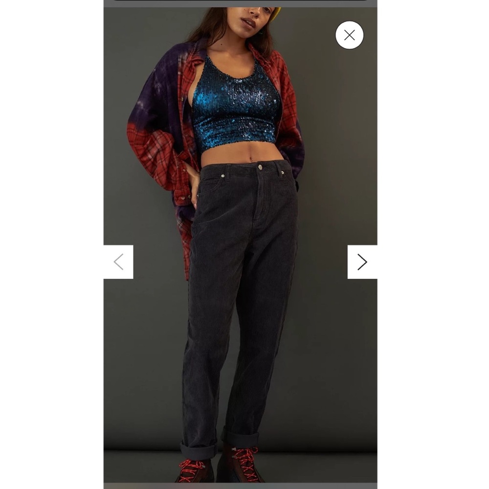 BDG black corduroy mom high rise pants